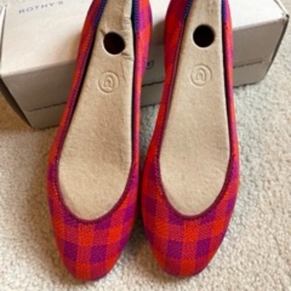 NEW Rothy’s Pomegranate Gingham Square Size 9 NWT - Retired - Picture 6 of 14
